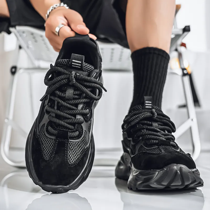 BAKE Slip Resistant, Abrasion Resistant, Breathable Low Top Chunky Sneakers Men's-3