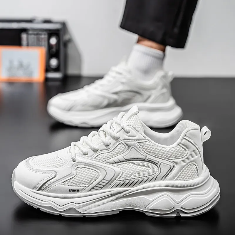 BAKE Slip Resistant, Abrasion Resistant, Breathable Low Top Chunky Sneakers Men's-6