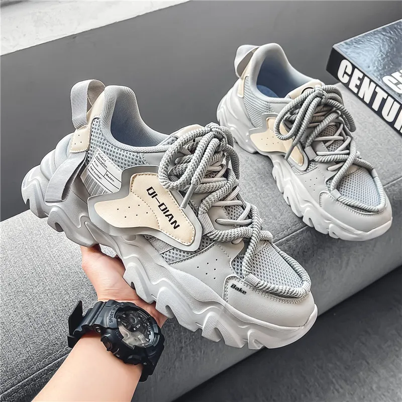BAKE Slip Resistant, Abrasion Resistant, Breathable Low Top Chunky Sneakers Men's-5