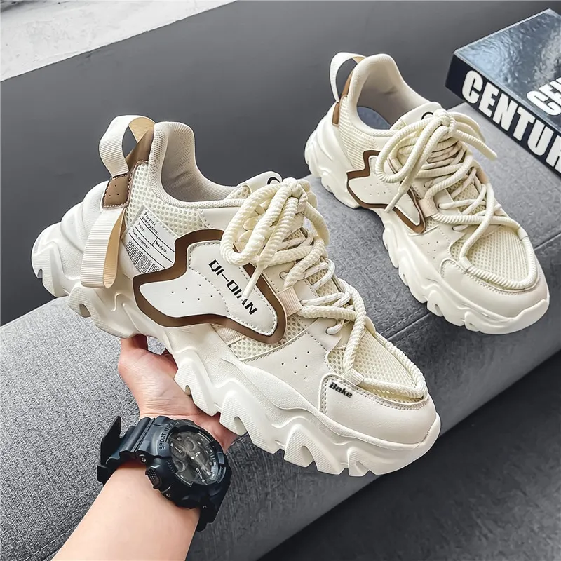 BAKE Slip Resistant, Abrasion Resistant, Breathable Low Top Chunky Sneakers Men's-9