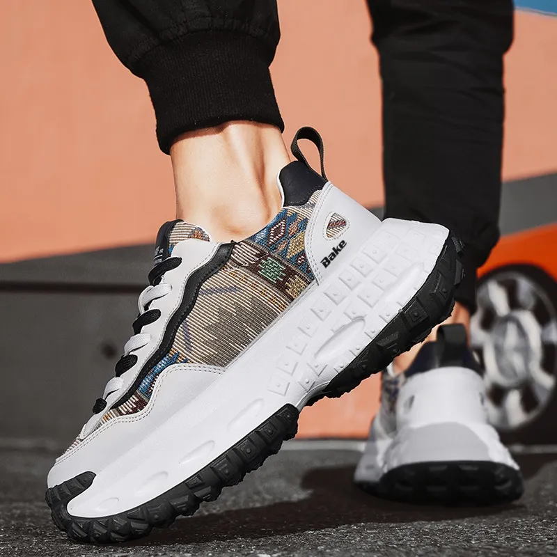 BAKE Breathable And Wear resistant Low Top Chunky Sneakers Men's-8