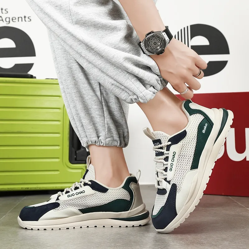 BAKE Slip Resistant, Abrasion Resistant, Breathable Low Top Chunky Sneakers Men's-3