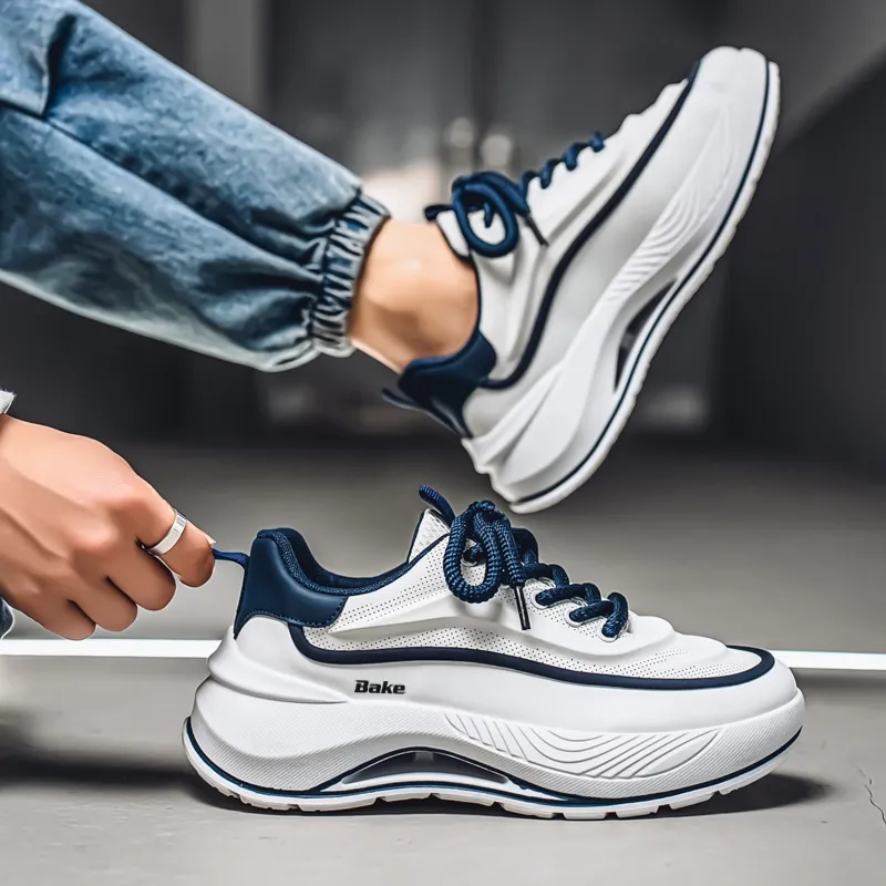 BAKE Breathable Height Increase Low Top Skateboard Shoes Men's-1