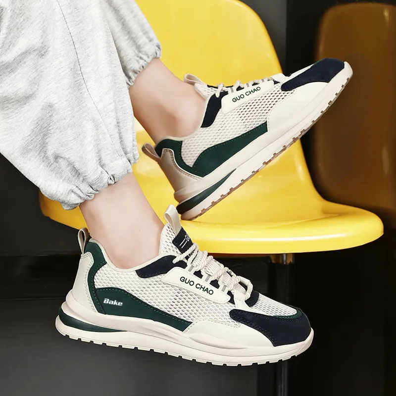 BAKE Slip Resistant, Abrasion Resistant, Breathable Low Top Chunky Sneakers Men's-4