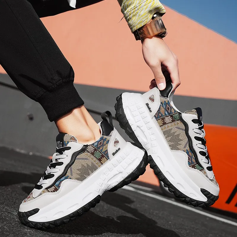 BAKE Breathable And Wear resistant Low Top Chunky Sneakers Men's-7
