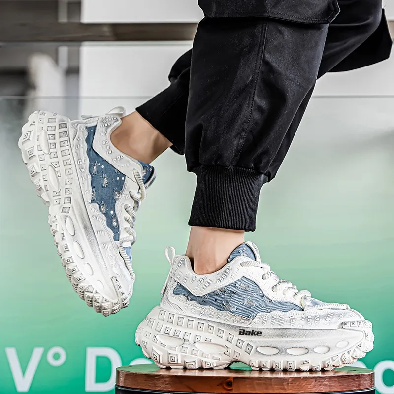 BAKE Breathable Height Increase Low Top Chunky Sneakers Men's-11