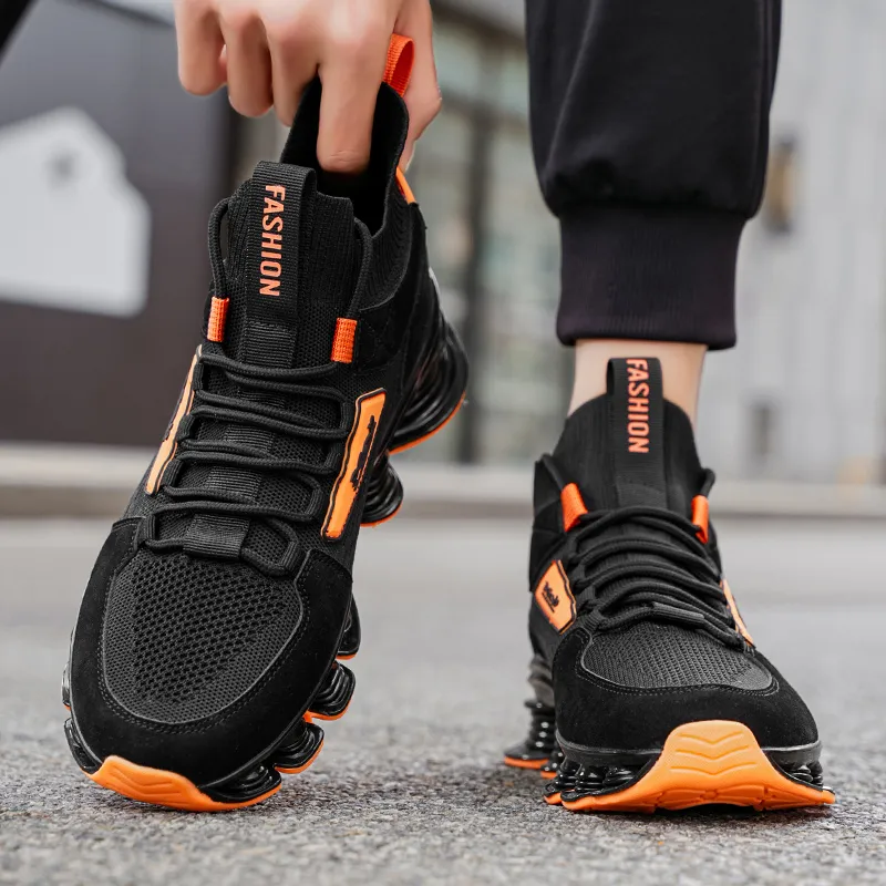 BAKE Shock Absorbers Slip Resistant Breathable Mid Top Casual Shoes Men's-11