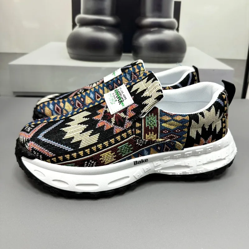 BAKE Lightweight Height Increasing Abrasion Resistant Low Top Chunky Sneakers Men's-4