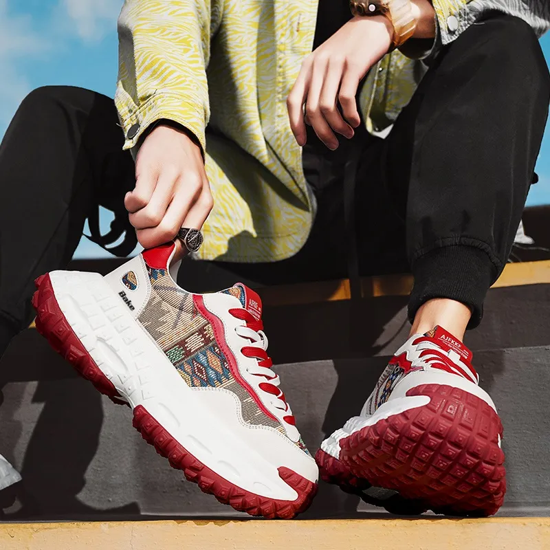 BAKE Breathable And Wear resistant Low Top Chunky Sneakers Men's-3