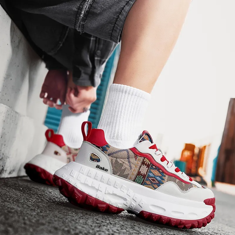 BAKE Breathable And Wear resistant Low Top Chunky Sneakers Men's-2