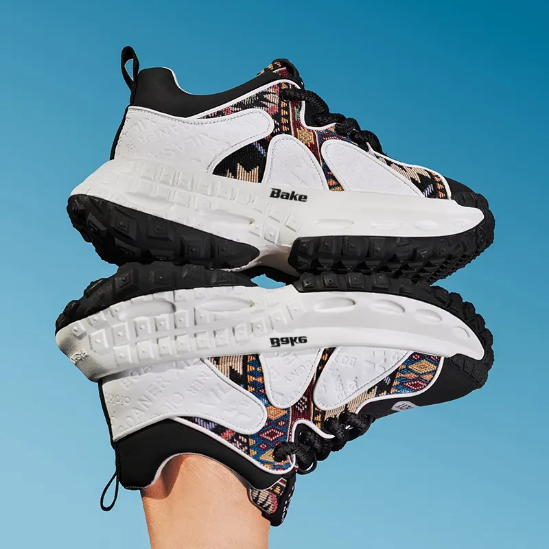 BAKE Breathable Height Increase Low Top Chunky Sneakers Men's-3