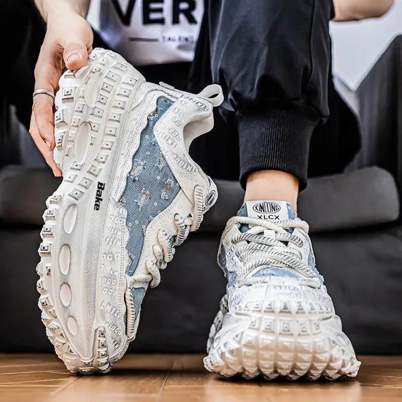 BAKE Breathable Height Increase Low Top Chunky Sneakers Men's-10
