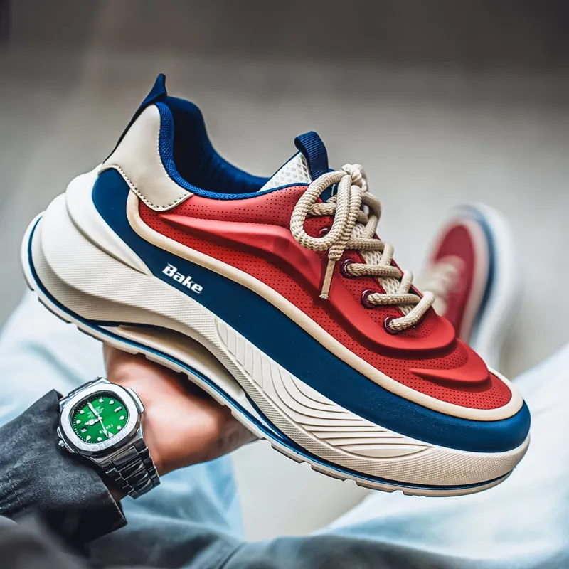 BAKE Breathable Height Increase Low Top Skateboard Shoes Men's-7