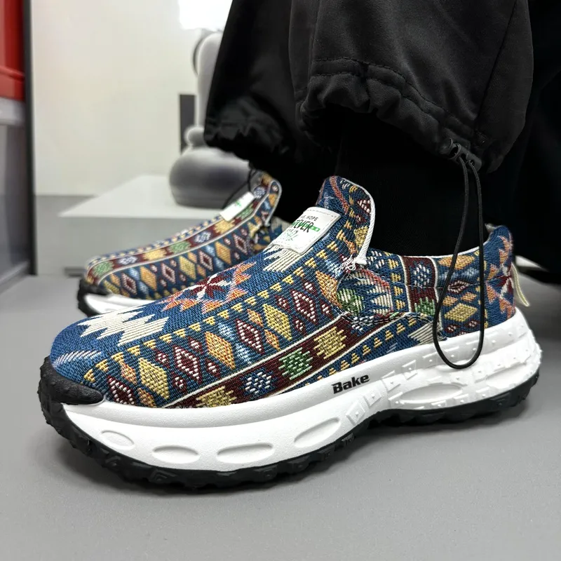BAKE Lightweight Height Increasing Abrasion Resistant Low Top Chunky Sneakers Men's-6