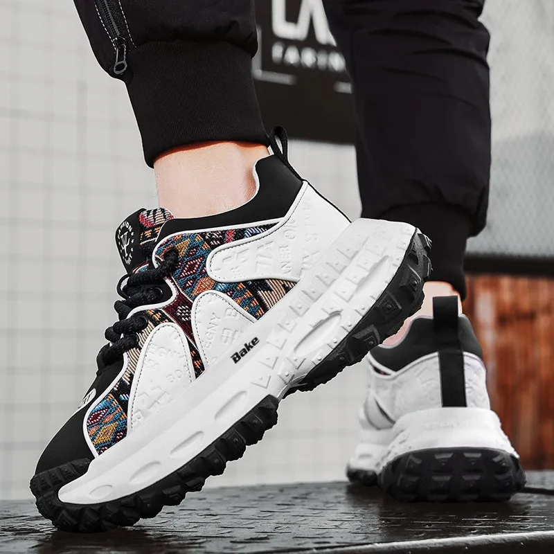 BAKE Breathable Height Increase Low Top Chunky Sneakers Men's-1