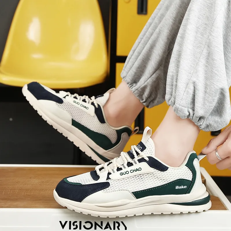 BAKE Slip Resistant, Abrasion Resistant, Breathable Low Top Chunky Sneakers Men's-2