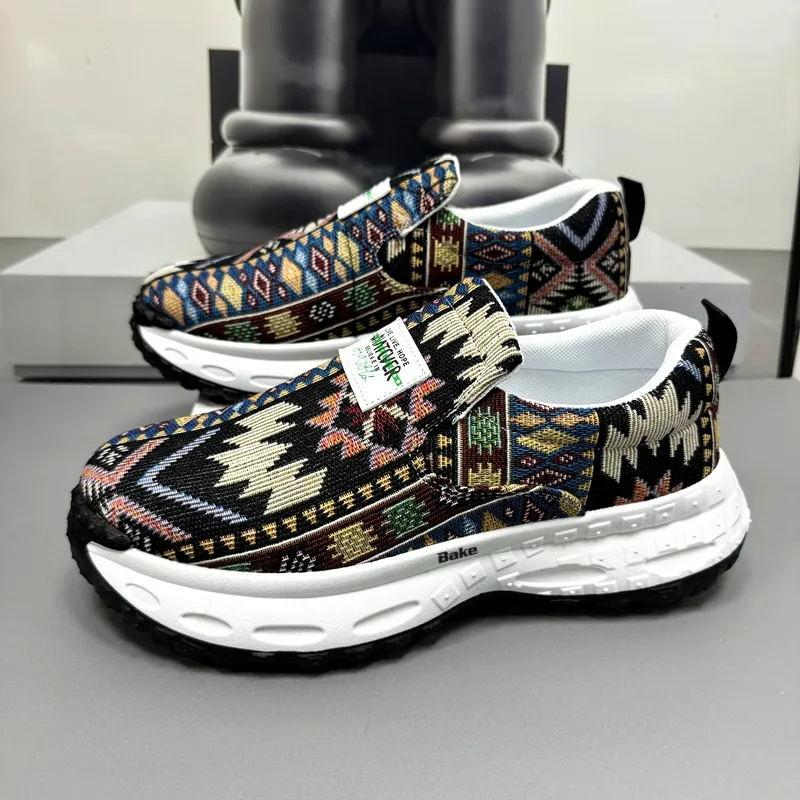 BAKE Lightweight Height Increasing Abrasion Resistant Low Top Chunky Sneakers Men's-3