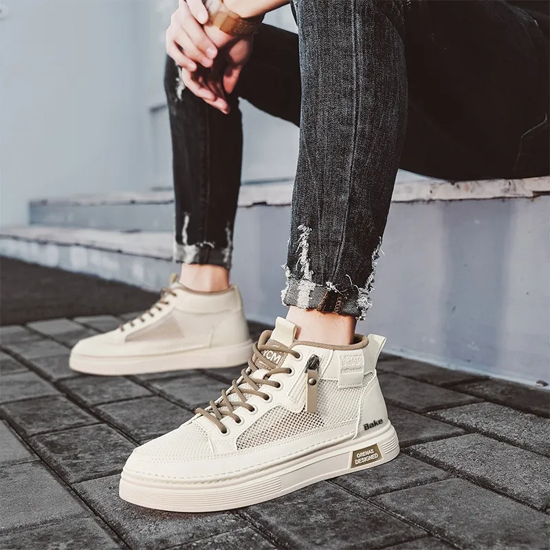 BAKE Lightweight And Breathable Mid Top Skateboard Shoes Men's-14