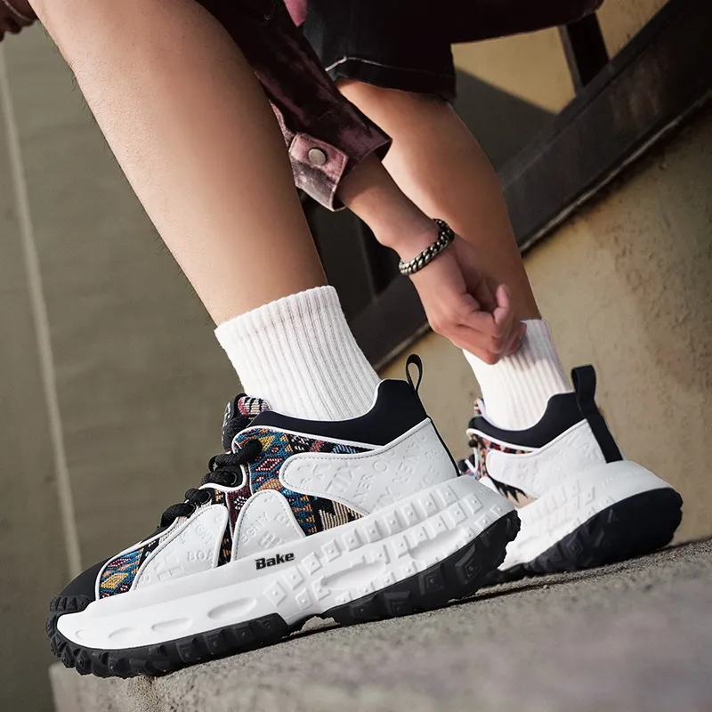 BAKE Breathable Height Increase Low Top Chunky Sneakers Men's-2