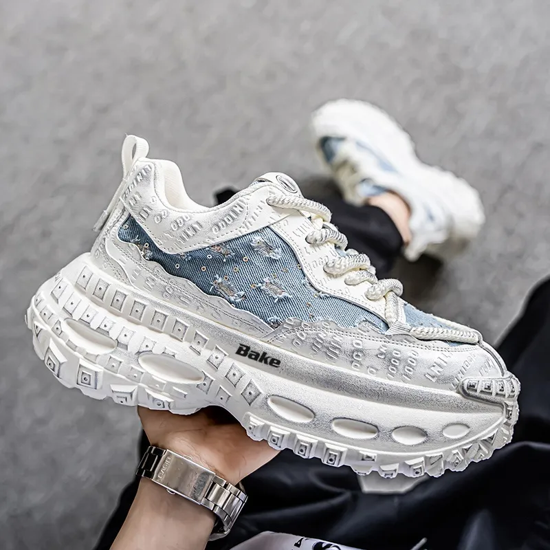BAKE Breathable Height Increase Low Top Chunky Sneakers Men's-7