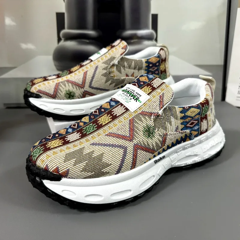 BAKE Lightweight Height Increasing Abrasion Resistant Low Top Chunky Sneakers Men's-14