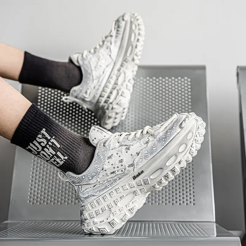 BAKE Breathable Height Increase Low Top Chunky Sneakers Men's-5