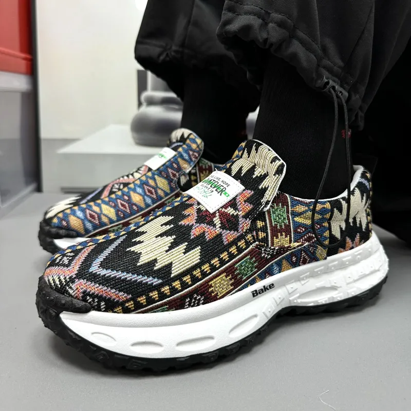 BAKE Lightweight Height Increasing Abrasion Resistant Low Top Chunky Sneakers Men's-1