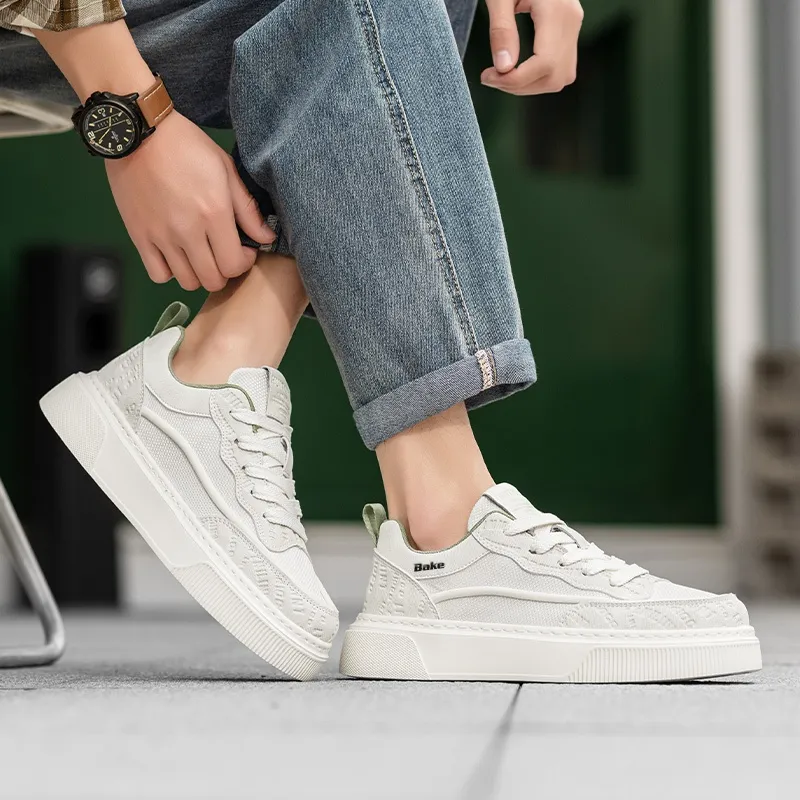 BAKE Breathable Height Increase Low Top Skateboard Shoes Men's-3