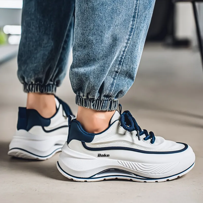 BAKE Breathable Height Increase Low Top Skateboard Shoes Men's-4