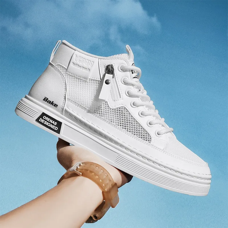 BAKE Lightweight And Breathable Mid Top Skateboard Shoes Men's-1