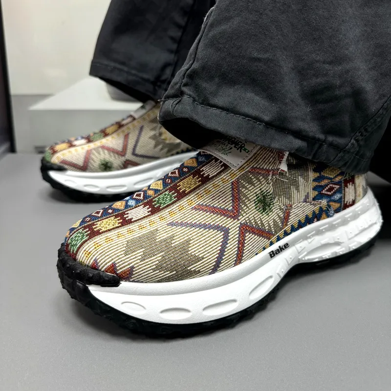BAKE Lightweight Height Increasing Abrasion Resistant Low Top Chunky Sneakers Men's-12
