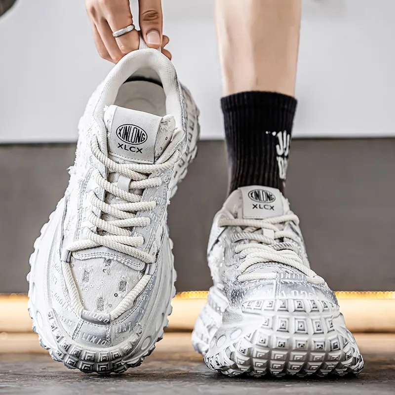 BAKE Breathable Height Increase Low Top Chunky Sneakers Men's-3