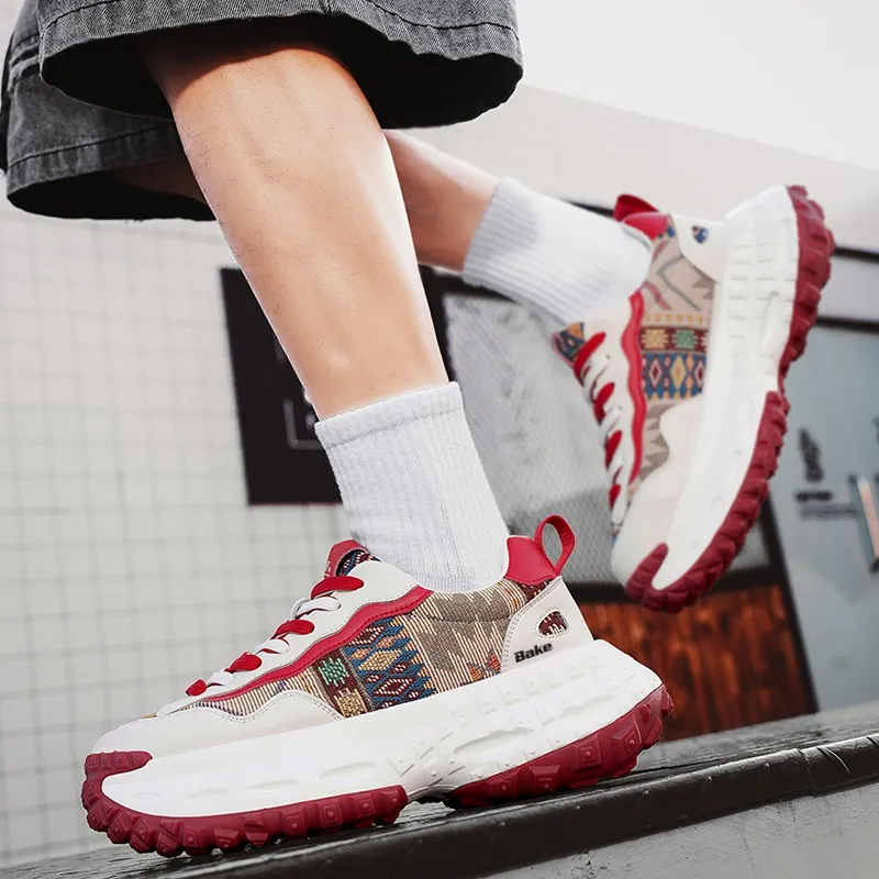 BAKE Breathable And Wear resistant Low Top Chunky Sneakers Men's-1