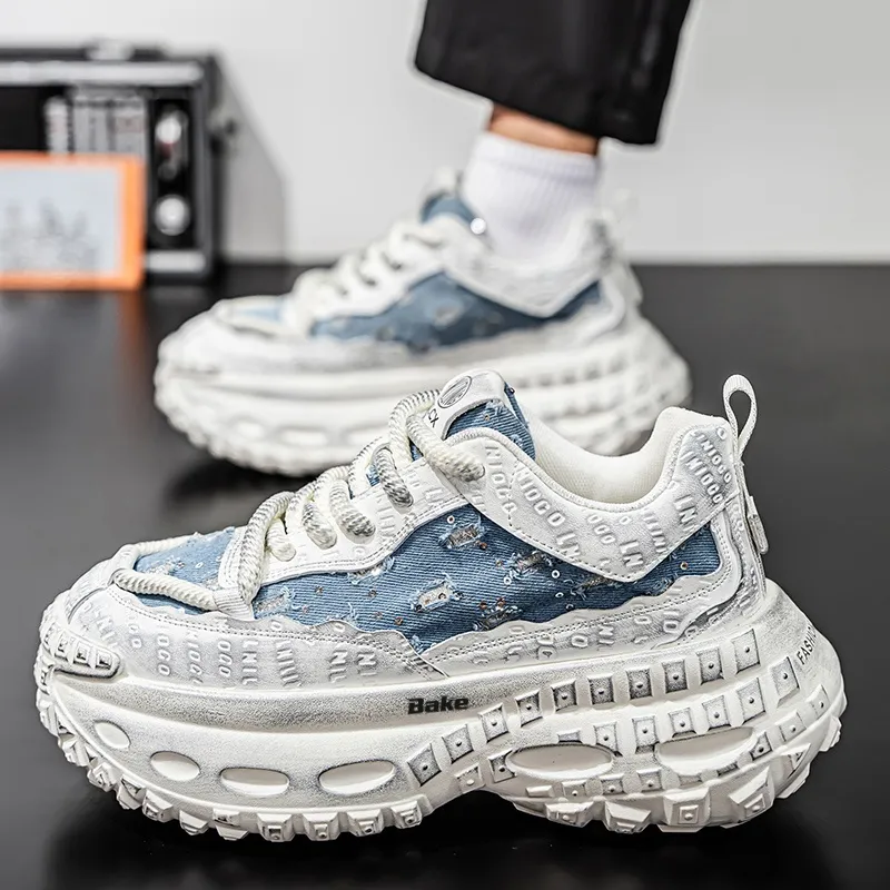 BAKE Breathable Height Increase Low Top Chunky Sneakers Men's-8