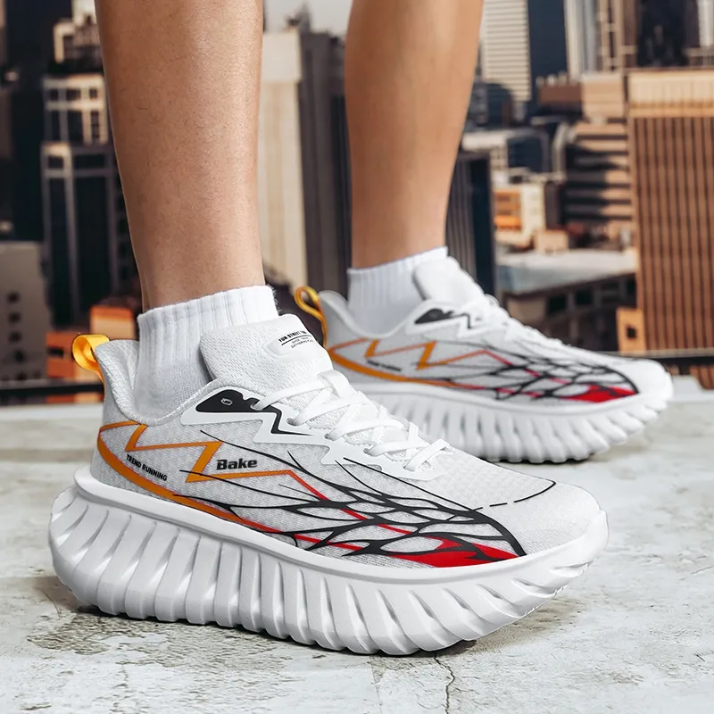 BAKE Abrasion Resistant Breathable Height Increasing Low Top Chunky Sneakers Unisex-14