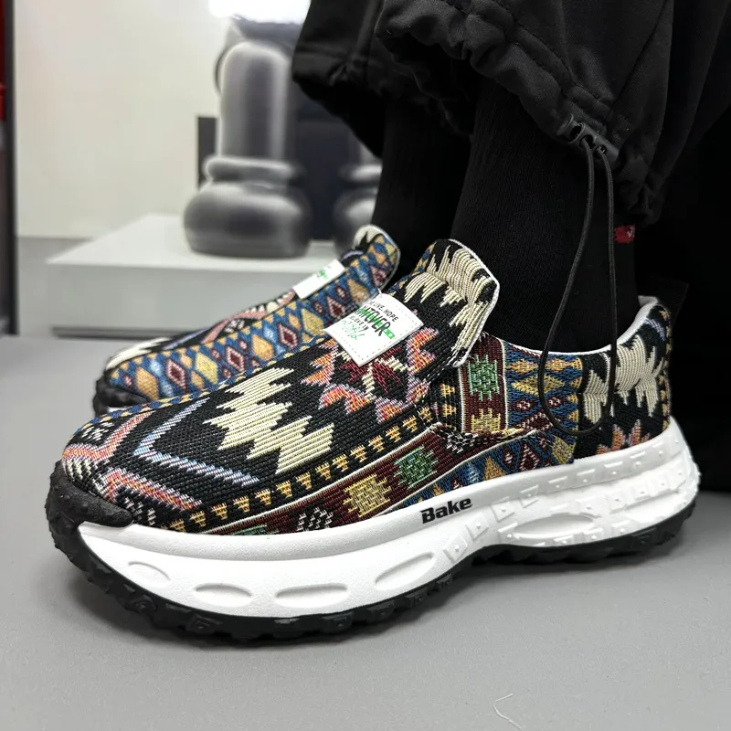 BAKE Lightweight Height Increasing Abrasion Resistant Low Top Chunky Sneakers Men's-2