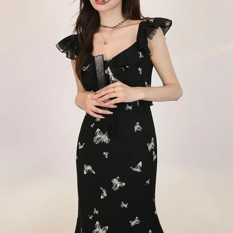 / Short Sleeved Dresses Women's Black-2
