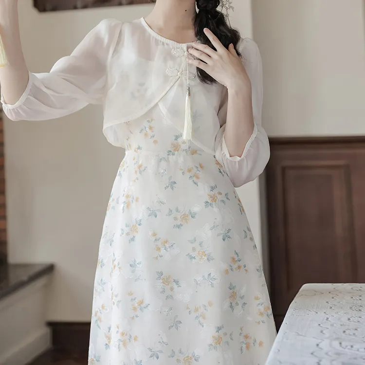 SEAR OFFICIAL Short Sleeved Dresses Women's White Set-2