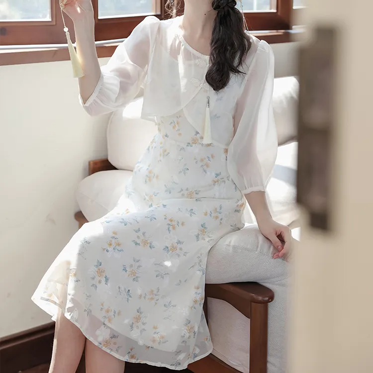 SEAR OFFICIAL Short Sleeved Dresses Women's White Set-3
