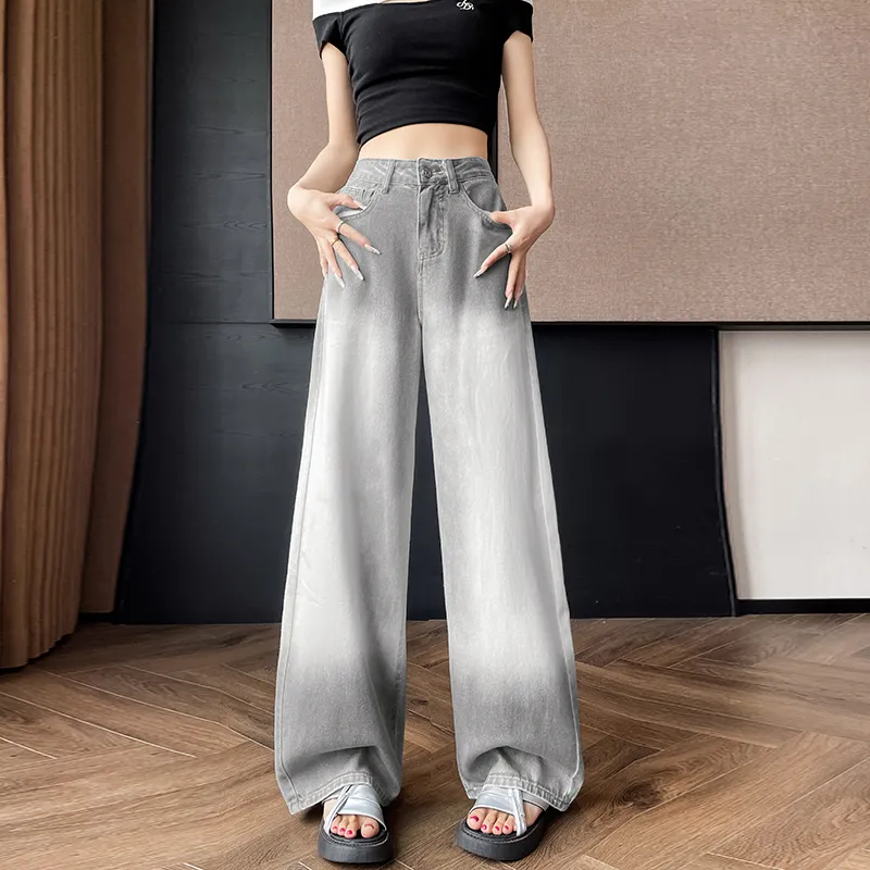 JSUHH Jeans Women's Tie Dye Gray+Hair Tie Comes With-2