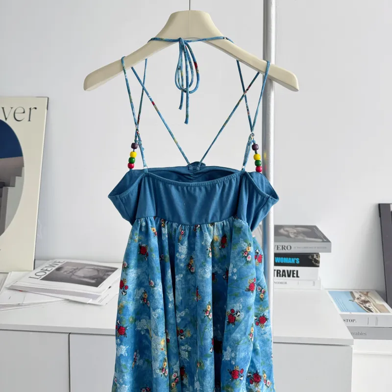 JSUHH Camisoles Women's Blue With Pads+Hair Tie Comes With-5