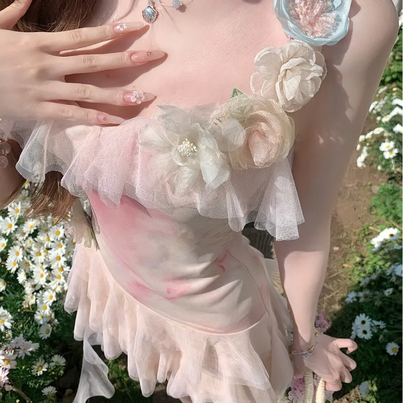 JSUHH Slip Dresses Women's Light Pink+Hair Tie Comes With-4