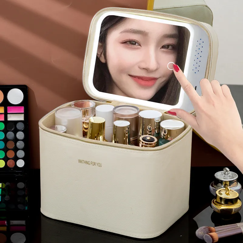 MUYAXUAN Travel Portable PU Professional Cosmetics Storage Bag Makeup Case-1