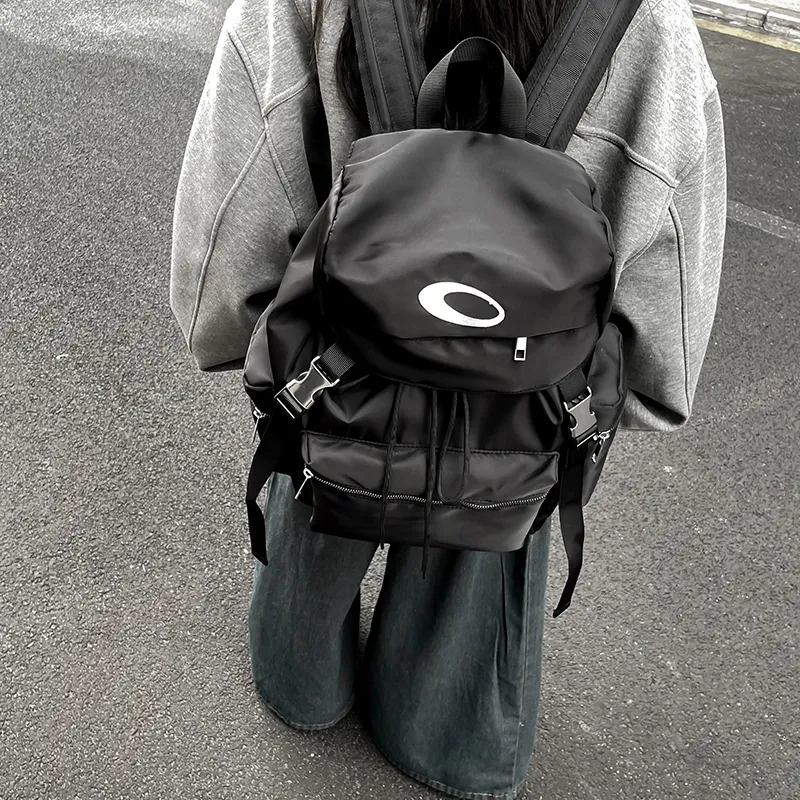 Vack Nylon Backpack Unisex Black-1