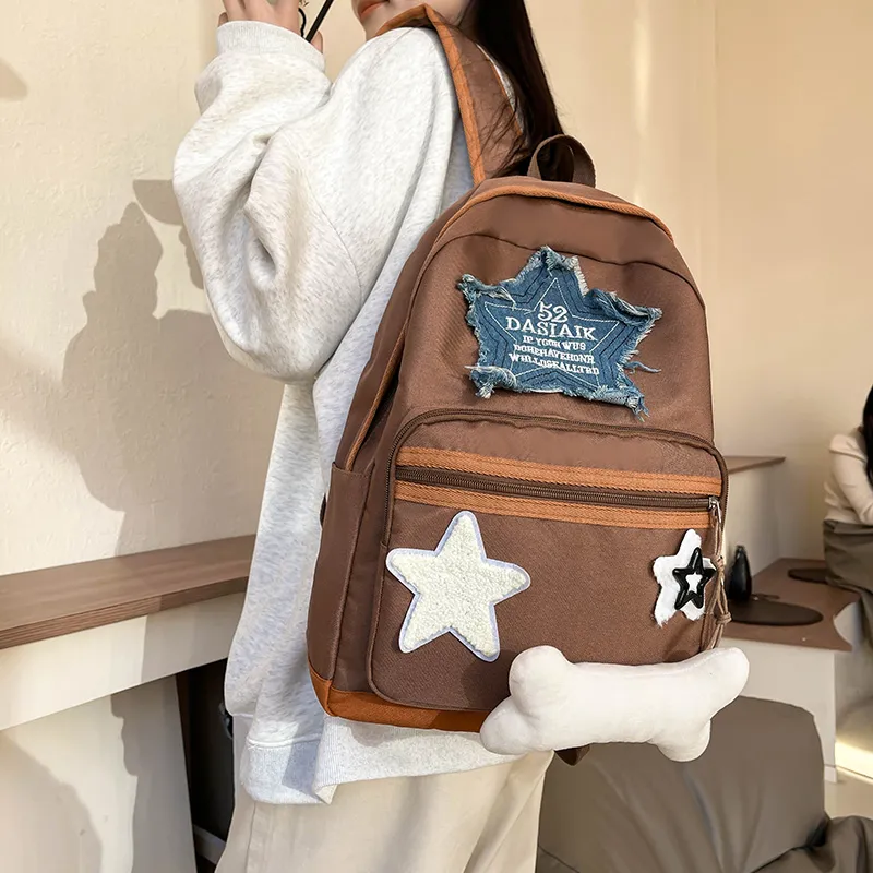 Vack Oxford Backpack Unisex Ecru/Coffee-8