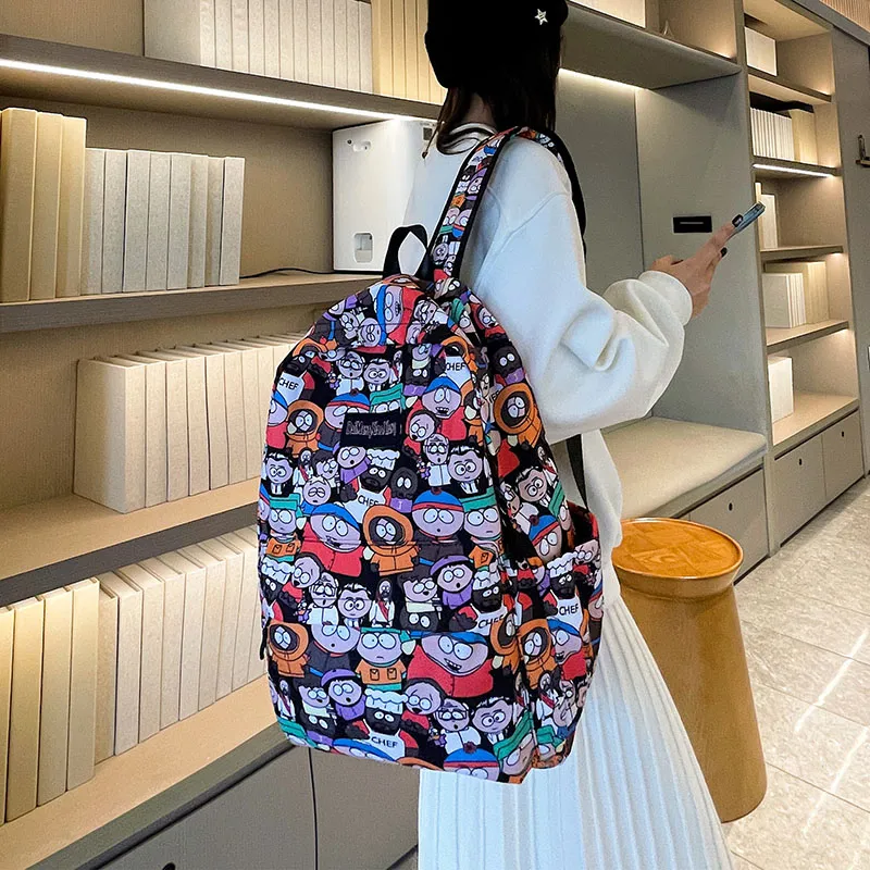Vack Nylon Backpack Unisex Cartoon Character/Explosion Letter-2