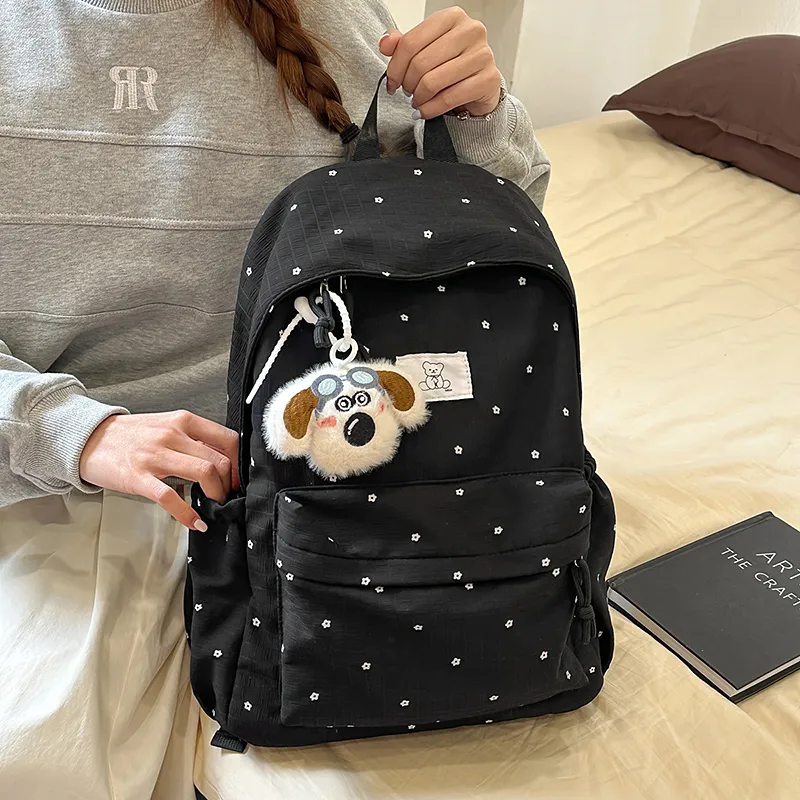 Vack Nylon Backpack Unisex White/Black-8