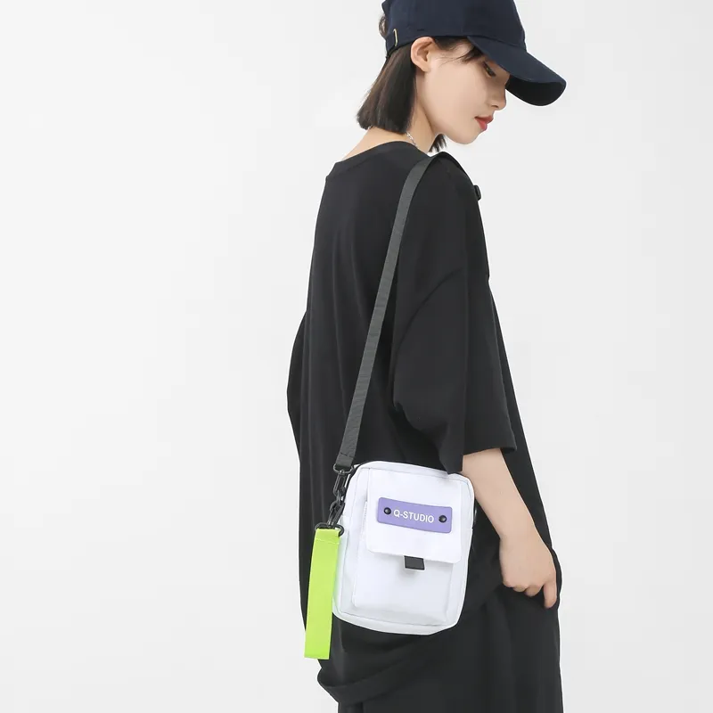 Vack Nylon Crossbody Bag Regular Unisex White/Black/Khaki/Blue/Green-1