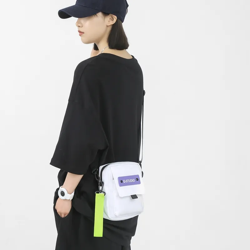 Vack Nylon Crossbody Bag Regular Unisex White/Black/Khaki/Blue/Green-4