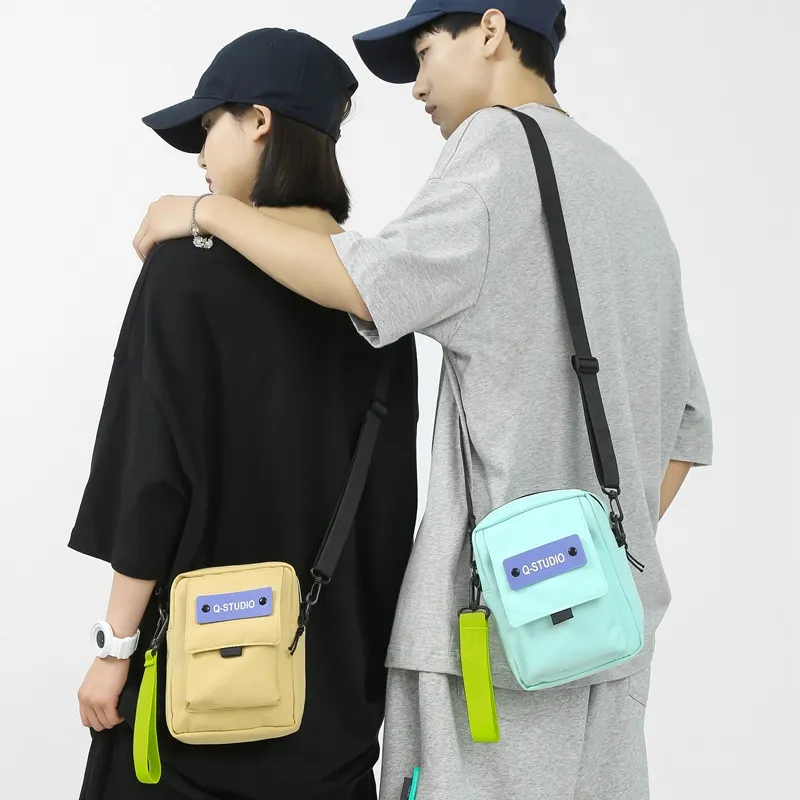 Vack Nylon Crossbody Bag Regular Unisex White/Black/Khaki/Blue/Green-12
